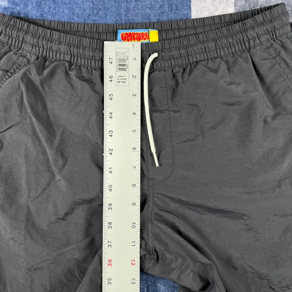 Empyre Mens Black Nylon Shorts Size Medium Elastic Waist Streetwear Athletic
